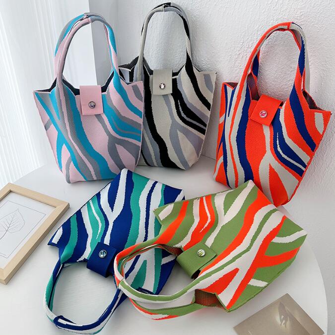 バッグ★レディース★トートバッグ★ハンドバッグ★ニットバッグ★大容量★5色