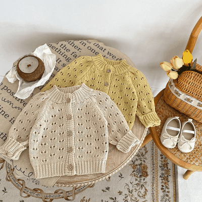 ナチュラル 秋冬新作 ユニセックス 子供服 ニット上着 ジャケット カーディガン セーター 66-100cm