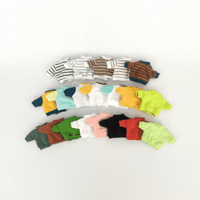 ドール用衣装 人形doll 着せ替え ob11/BJD/blythe/DDF/ymy/pd9/GSC Tシャツ 上着 ボーダー柄 20色