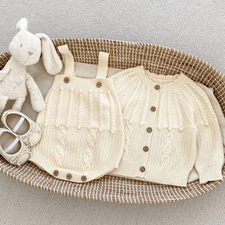 2023秋冬★ベビー服　ニットサロペット&カーディガン分けて販売★66-100cm★2色
