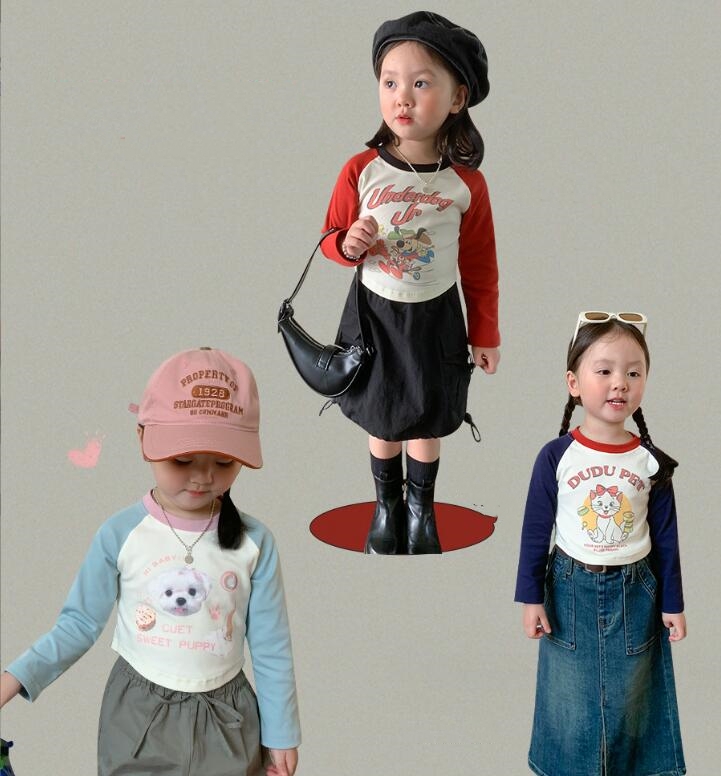 2023★春秋新作★韓国風子供服★Tシャツ★3色80-140CM