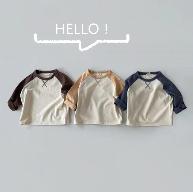 「2023秋」子供服★トップス★Tシャツ★韓国風子供服★長袖★男女兼用★3色★66-100CM