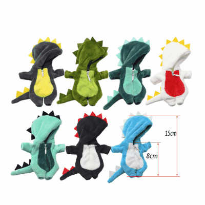 ドール用衣装 人形doll 着せ替え ob11/BJD/molly/DDF/ymy/pd9/GSC ボア フード付連体服 恐竜 7色