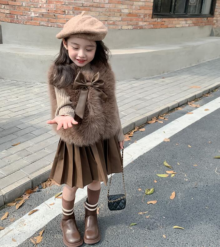 2023★秋冬新作★韓国風子供服★チョッキ★セーター★スカート★90-140CM