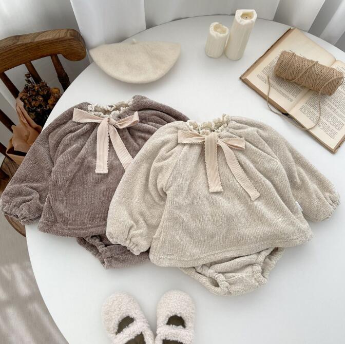 子供服★トップス+パンツ★セットアップ★裏起毛★韓国風子供服★可愛い★2色★66-90CM