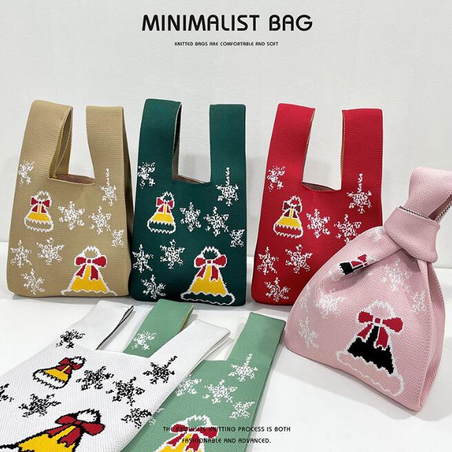 クリスマス★バッグ★レディース★トートバッグ★ハンドバッグ★ニットバッグ★大容量★6色