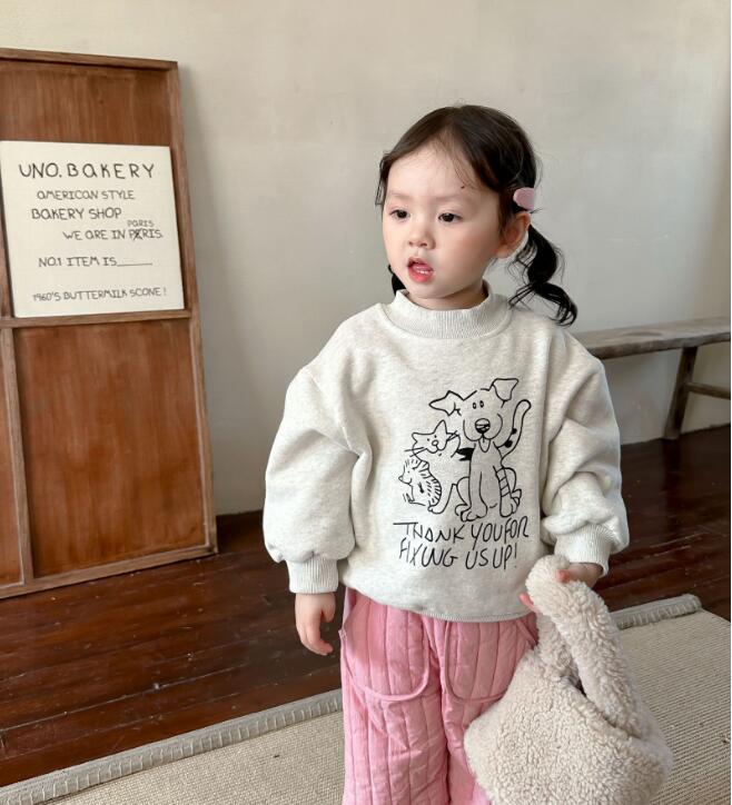 2023★秋冬新作★韓国風子供服★トップス★裏起毛★ズボン★分けて販売★80-140CM
