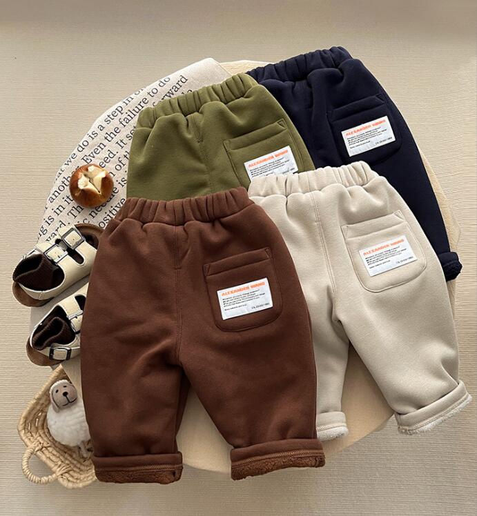 2023★秋冬新作★韓国風子供服★ズボン★裏起毛★厚手★4色66-100CM