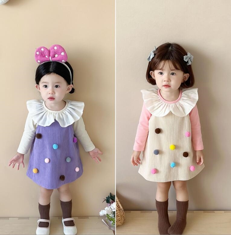 2023★春秋新作★韓国風子供服★トップス+ワンピース2セット★2色73-120CM
