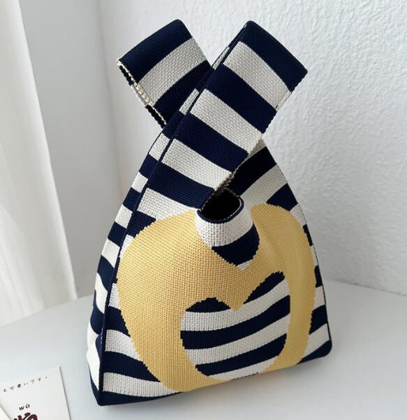 バッグ★レディース★トートバッグ★ハンドバッグ★ニットバッグ★大容量★3色