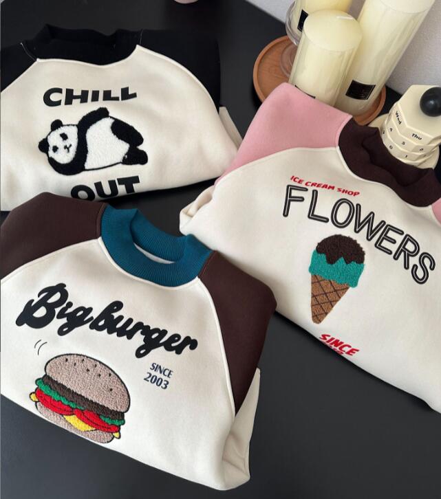 2023★秋冬新作★韓国風子供服★裏起毛★トレーナー★3色90-140CM