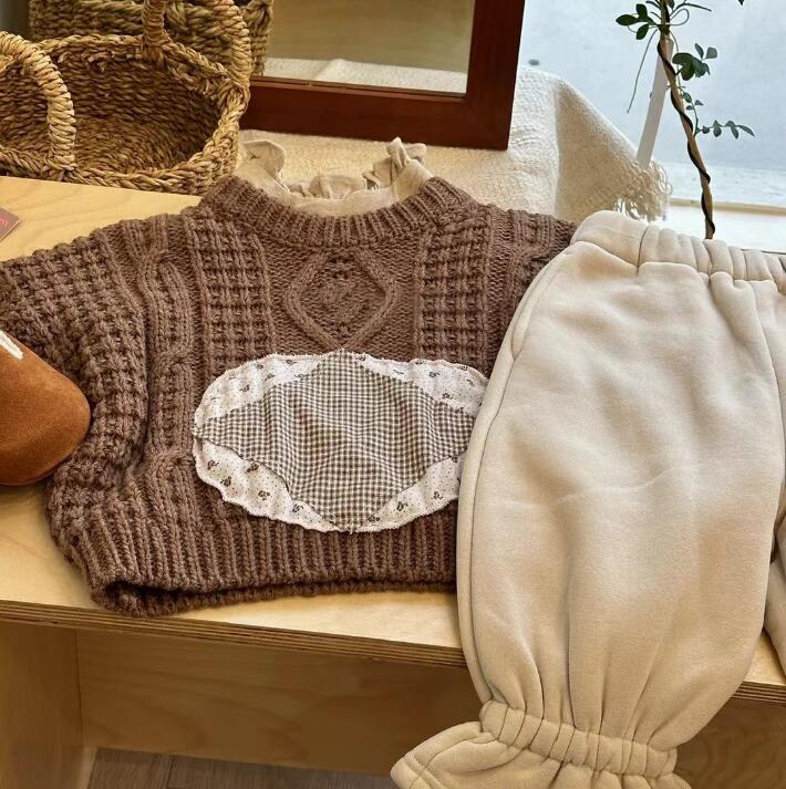 2023冬★子供服　セーター&裏起毛付きズボン分けて販売★90-140cm★