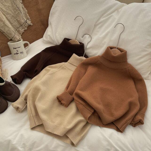 子供服★トップス★ニット★セーター★キッズ★男女兼用★韓国風子供服★無地★3色★90-140CM