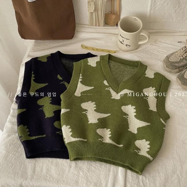 子供服★トップス★ニット★ベスト★韓国風子供服★キッズ★男女兼用★2色★90-130CM