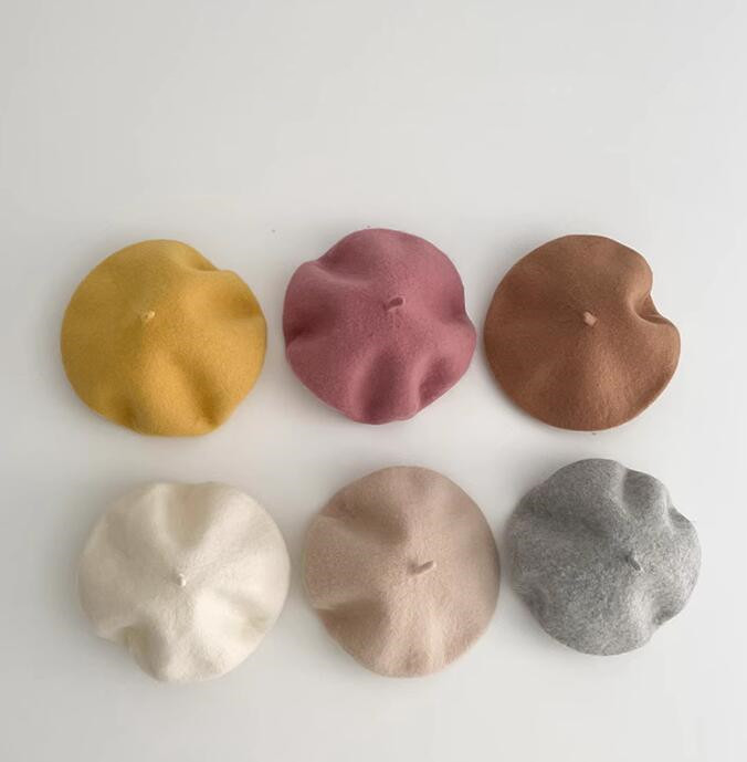 子供用★帽子★キッズ★ベレー帽★韓国風★キッズ女の子★無地★6色