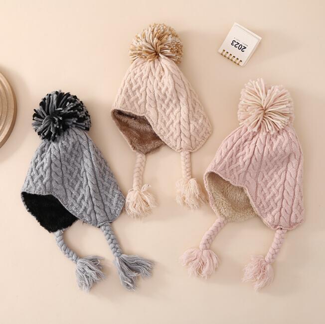 子供用★帽子★ベビー★暖かい★防寒★ニット帽子★耳カバー★可愛い★3色