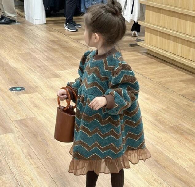 子供服★ワンピース★裏起毛★長袖★キッズ女の子★7-15#