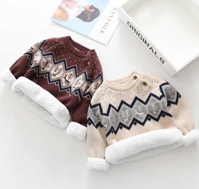 子供服★トップス★ニット★セーター★裏起毛★韓国風子供服★男女兼用★2色★73-130CM