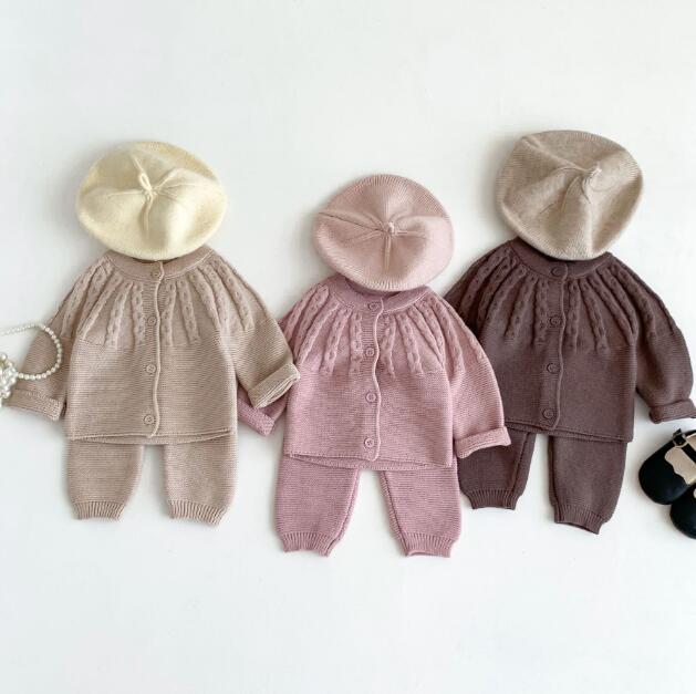 子供服★トップス+ズボン★セットアップ★ニット★韓国風子供服★ベビー★3色★66-90CM