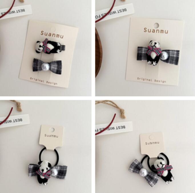 髪飾り★まとめ髪用★ヘアアクセサリー★子供用★ヘアピン★ヘアゴム★パンダ★多色