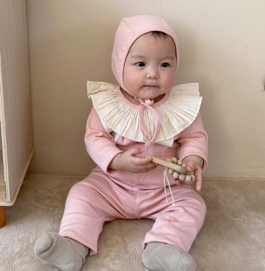 2024★春秋新作★韓国風ベビー服★トップス+サロペット+帽子★3色66-90CM