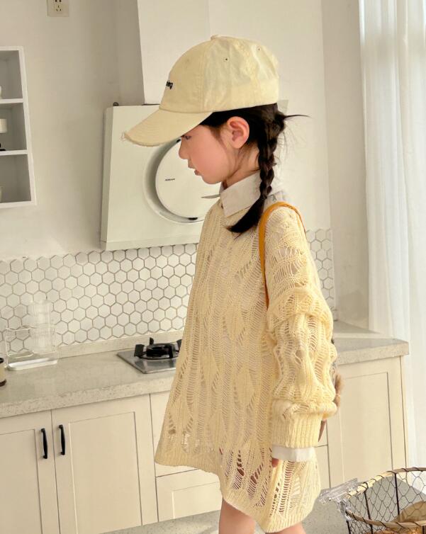 2024春新★子供服 　ニットトップス　ブラウス★90-140cm★2色