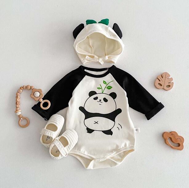 「2024」子供服★パンダ★ロンパース+帽子★韓国風子供服★ベビー★可愛い★66-90CM