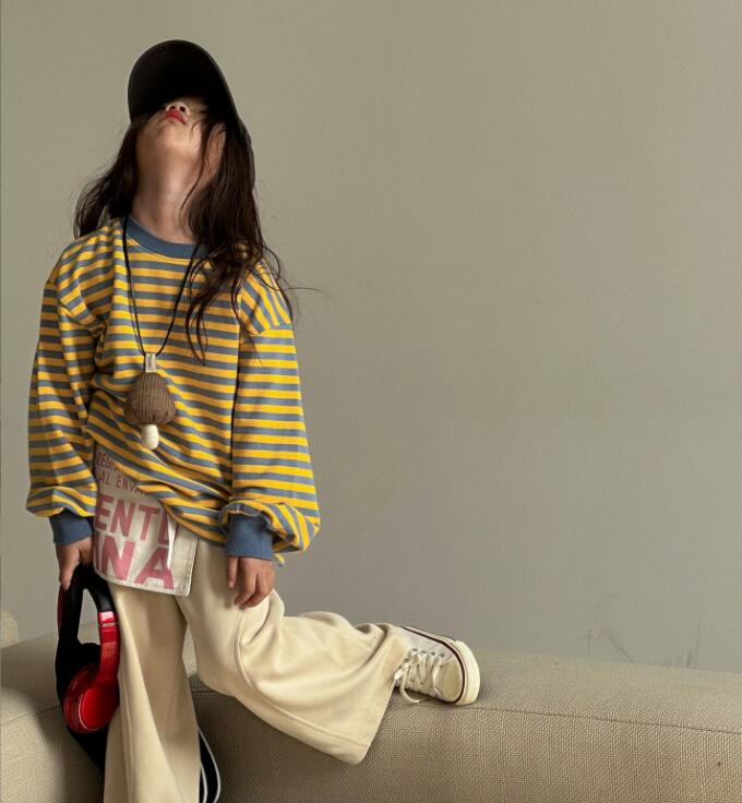 2024★春秋新作★韓国風子供服★ストライプ★トレーナー★110-160CM