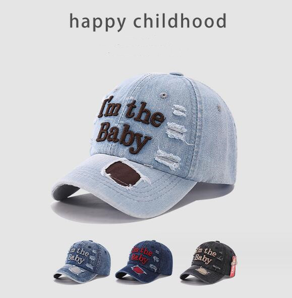 「2024」子供用★帽子★キャップ★野球帽★キッズ★男女兼用★デニム★4色