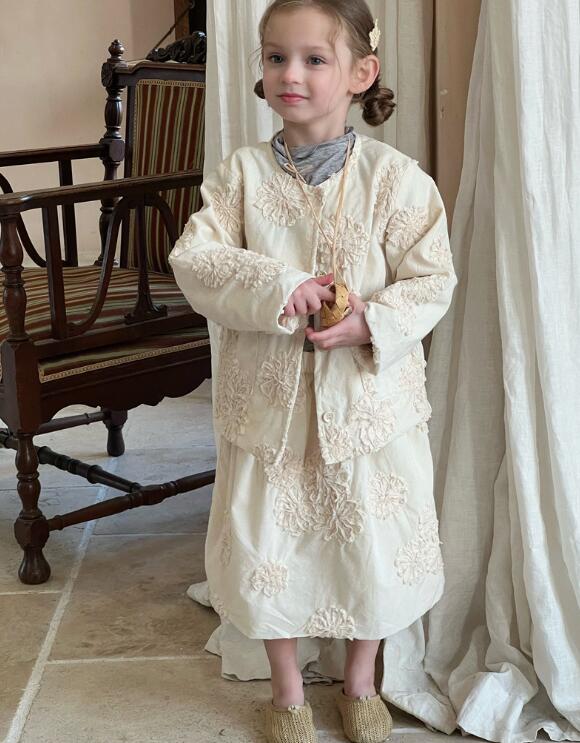 2024年新C★子供服　コート+スカート　セット★90-150cm★