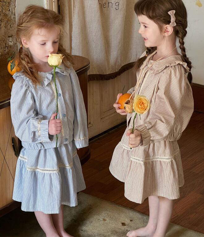 2024年新C★子供服　トップス+スカート　セット★90-150cm★2色