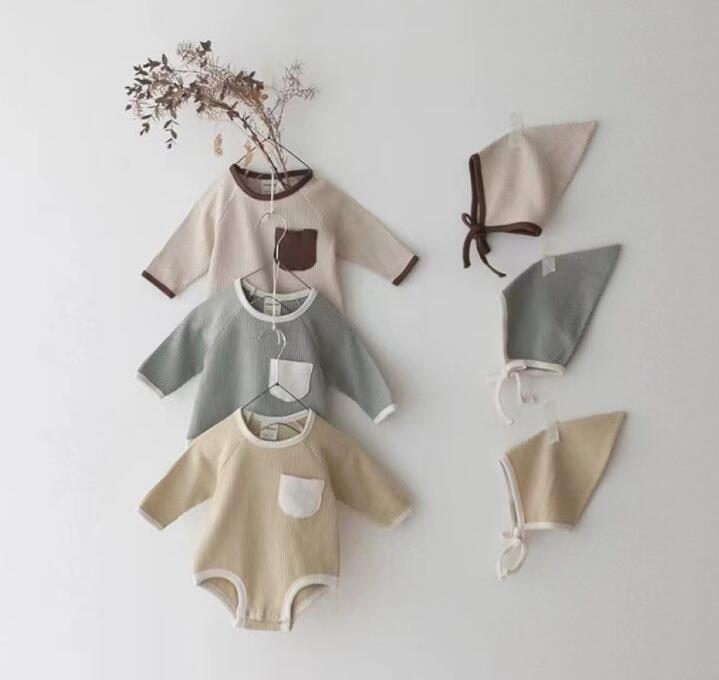 2024夏新品★子供服　ロンパース+帽子★66-90cm★3色