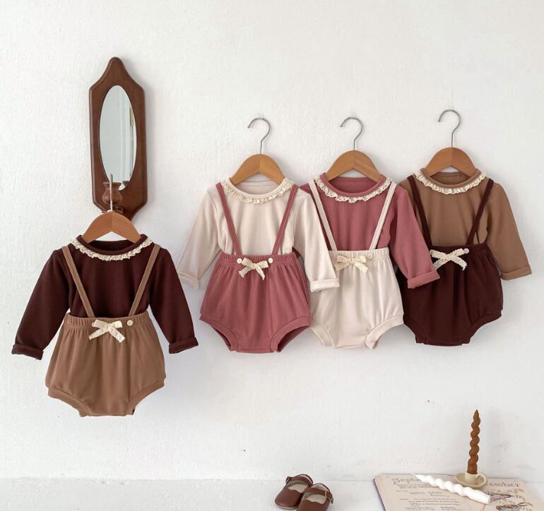 2024新型★ベビー服　トップス&サロペット分けて販売★66-100★4色