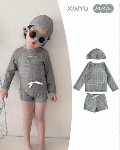 2024夏新作★キッズ服　水着+帽子★80-160★