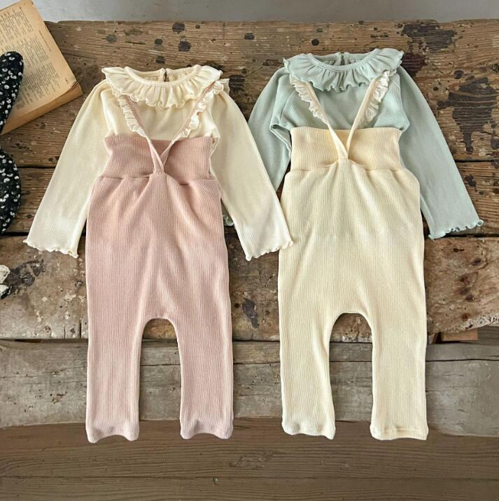 2024新★子供服　トップス+サロペットレギンス　セットアップ★73-100cm★2色