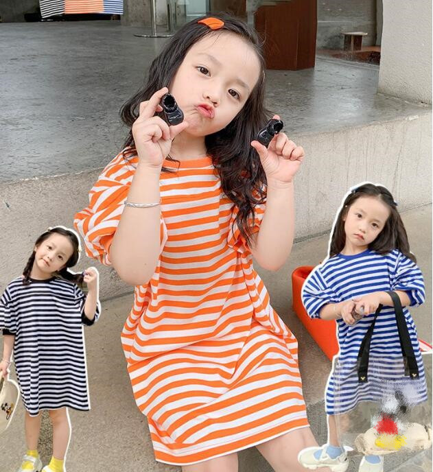 2024★春夏新作★韓国風子供服★ワンピース★ストライプ★3色7-15