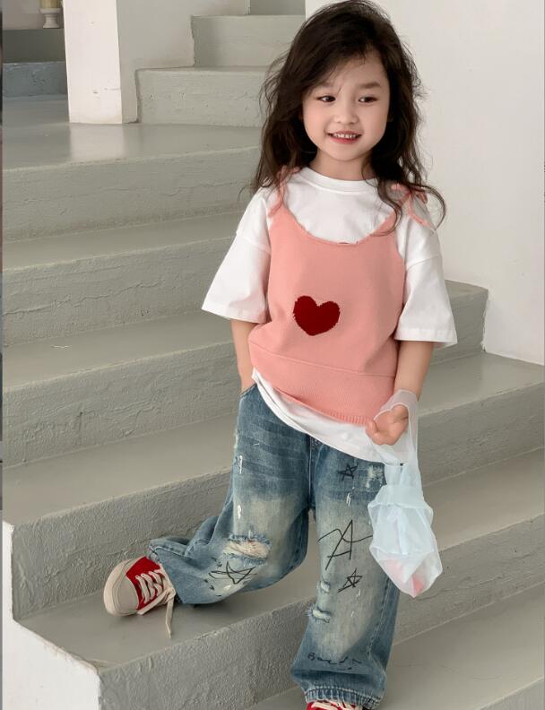 2024★春秋新作★韓国風子供服★Tシャツ★ベスト★110-140CM