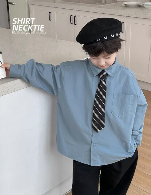 「2024」子供服★トップス★ワイシャツ★長袖★韓国風子供服★キッズ男の子★90-150CM