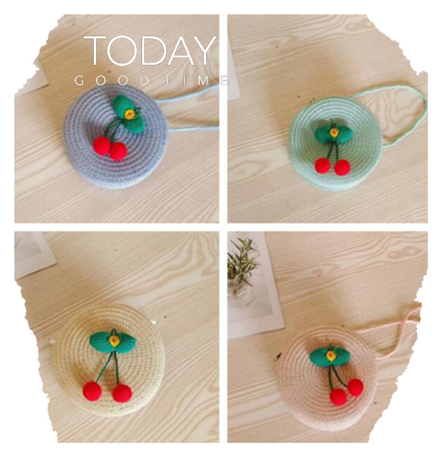 バッグ★ショルダーバッグ★ミニバッグ★草編みバッグ★子供用★可愛い★4色