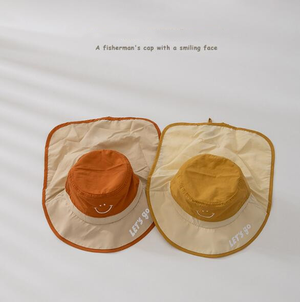 「2024」子供用★帽子★バケットハット★キッズ★男女兼用★薄手★日焼け防止★笑顔★5色