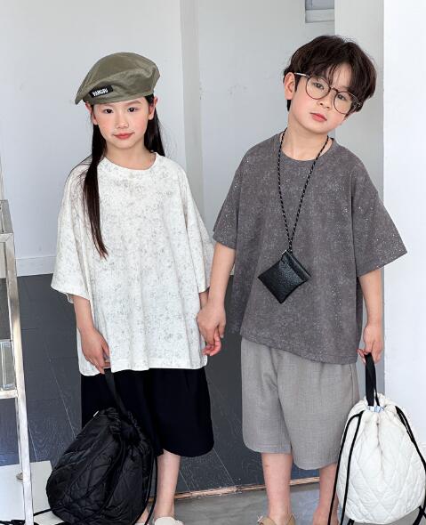 「2024」子供服★トップス★半袖★Tシャツ★キッズ★男女兼用★2色★90-140CM