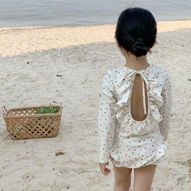 子供服★水着★連体服★キッズ女の子★砂浜★長袖★可愛い★韓国風★90-140CM