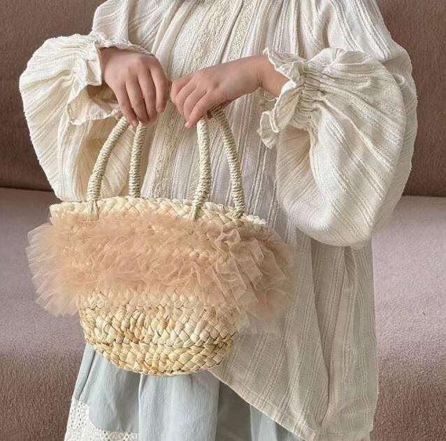 「2024」バッグ★ハンドバッグ★子供用★キッズ女の子★草編みバッグ★5色