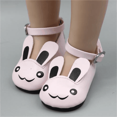 ドール用 人形doll 着せ替えぬいぐるみ Blythe 18inch BJD パンプス 兎 6色入 PU革靴 シューズ