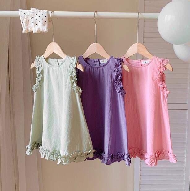 「2024」子供服★ワンピース★ノースリーブ★韓国風子供服★キッズ女の子★3色★90-140CM