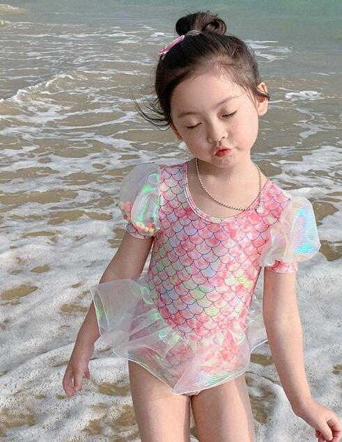「2024」子供服★水着★連体服★砂浜★韓国風子供服★キッズ女の子★可愛い★90-140CM