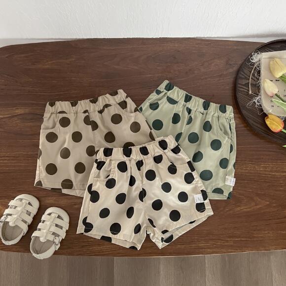 「2024」子供服★ボトムス★ショートパンツ★水玉★ベビー★韓国風子供服★3色★66-100CM