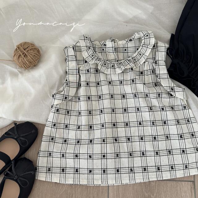 「2024」子供服★トップス★ノースリーブシャツ★韓国風子供服★80-130CM