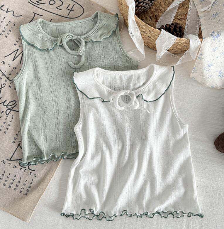 「2024」子供服★トップス★Tシャツ★ノースリーブ★韓国風子供服★2色★90-140CM