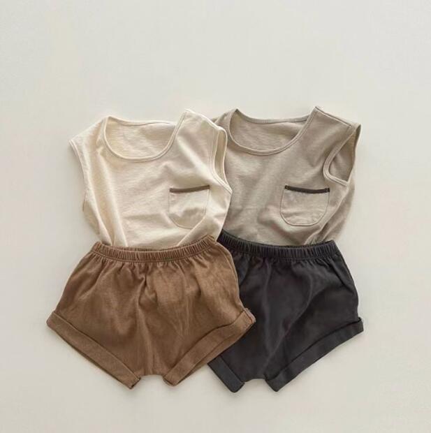 「2024」子供服★トップス+ズボン★セットアップ★ベビー★韓国風子供服★2色★70-100CM